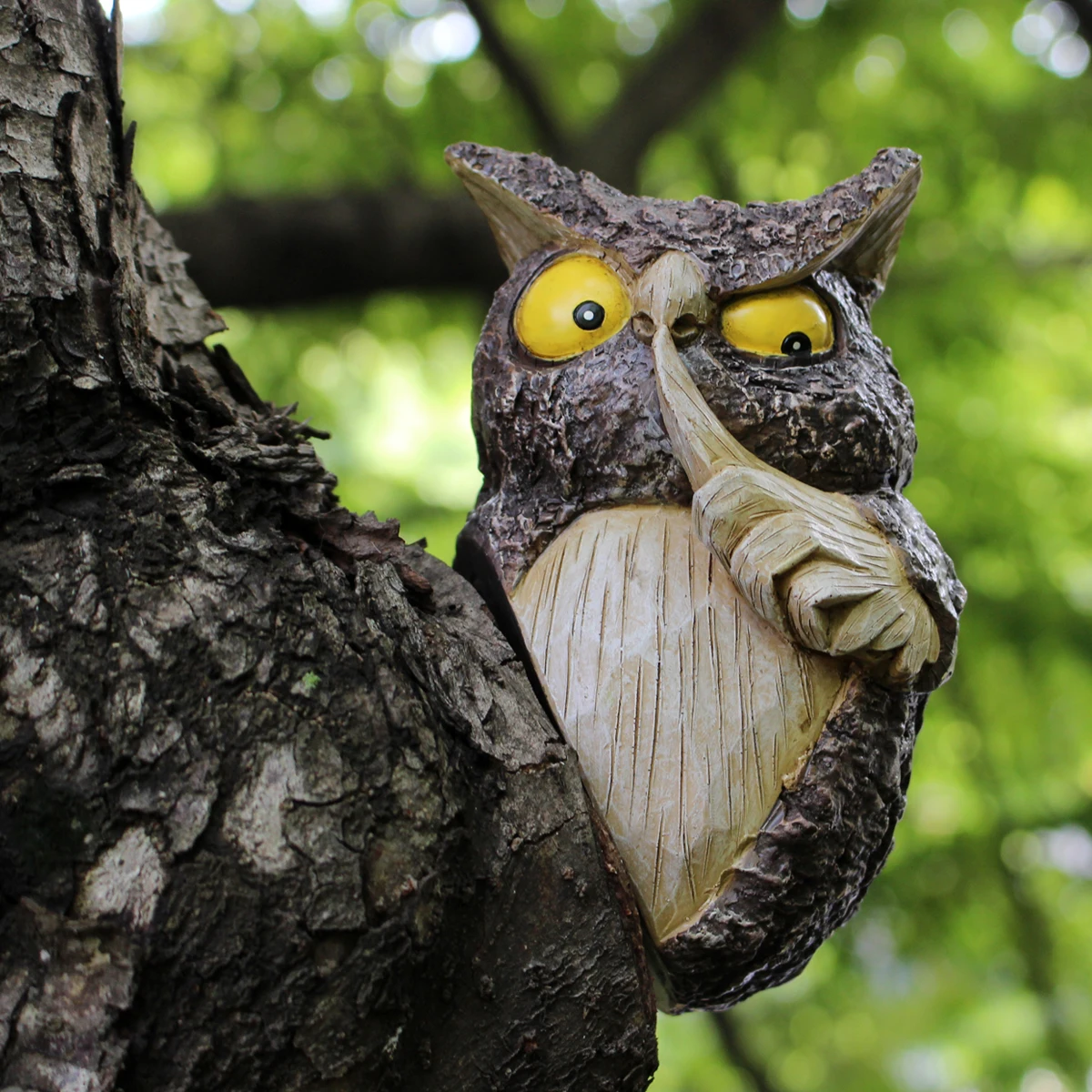 1pc Hide and Seek Owl Tree Hanging, Personified Owl, Courtyard Garden Big Tree Scene Decoration, Fun Animal Tree Hanging
