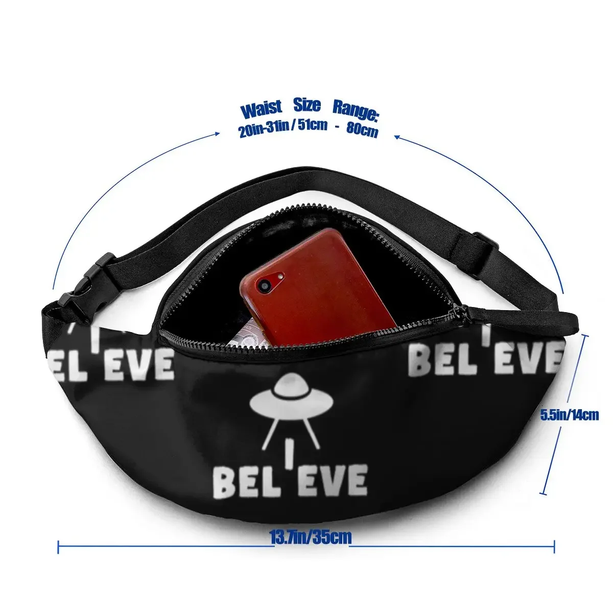 X Files Waist Bag Polyester Print Waist Pack Fisherman Running Bag