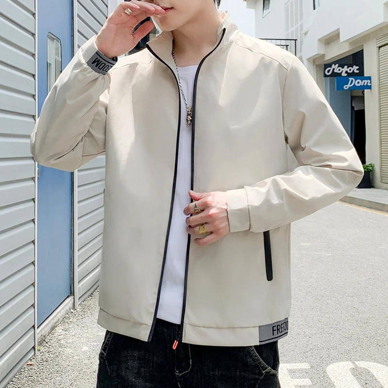 

Autumn Men's Casual Zip-Up Jacket Business Outerwear Coat Stand Collar Mid-Aged Dad Style Top Shirt Regular Fit Overcoats Men