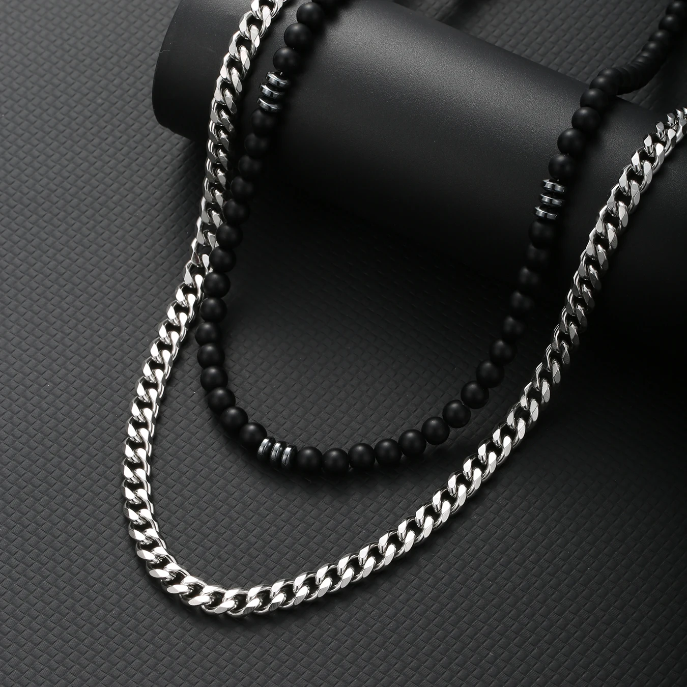 6mm Collar Hombre Natural Lava Stone Man\'s Necklaces Collier Homme Surfer Necklace For Men Male Beaded Necklace Collana Uomo