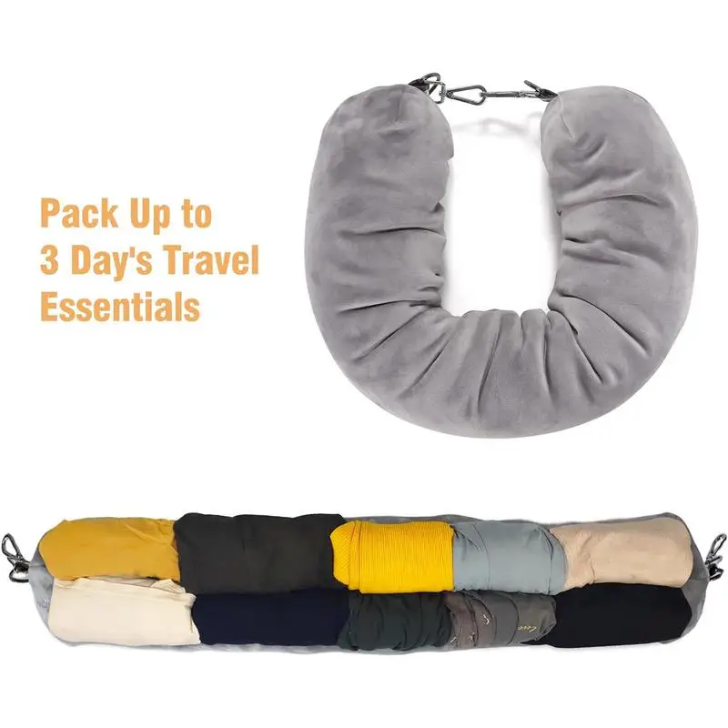 Stuffable Clothing Travel Neck Pillowcase Neck Pillow Portable Travel Neck Pillow For Train With Refillable Support Stuffable