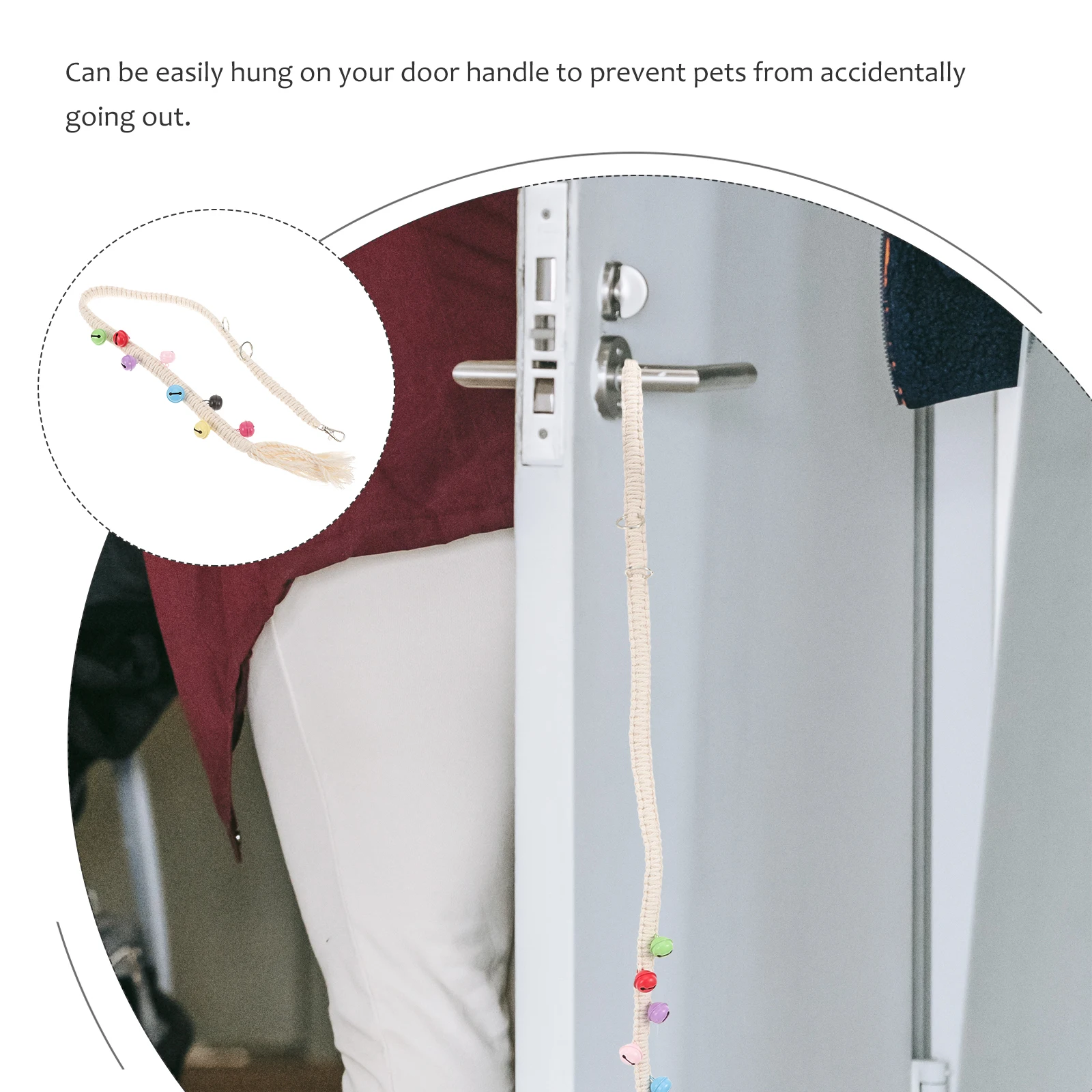 

Pet Door Bell Hanging Dog Doorbell Wear-Resistant Cotton Rope For Training Puppy Outdoor Alert Home Use Portable Woven