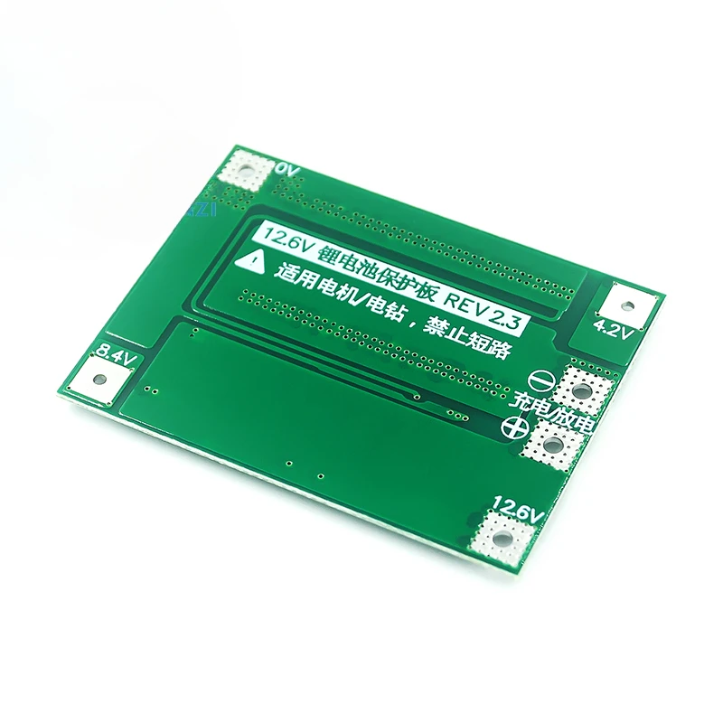 Lithium Battery Protection Board com equalização, Iniciar furadeira elétrica, 40A atual, 3 cordas, 11.1V, 12.6V, 18650