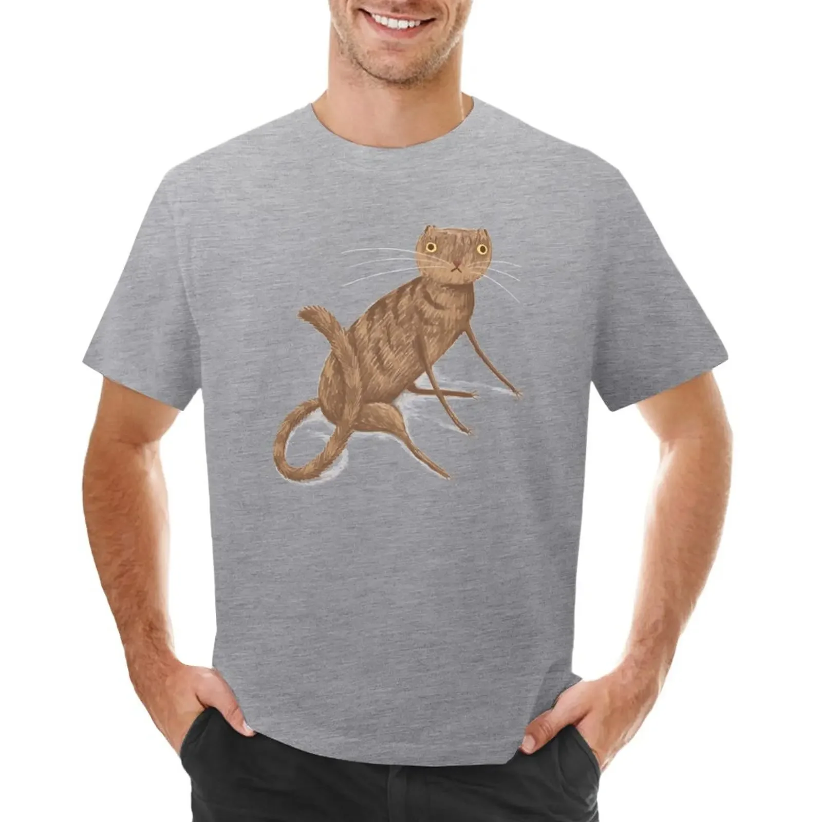 

Gangly Cat T-shirt sweat customs design your own kawaii clothes mens plain t shirts