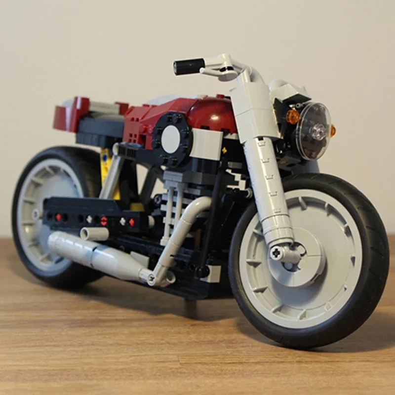 Moc Building Blocks Coffee Motorcycle B-Model 10269 Technical Bricks DIY Assembly Construction Toys For Child Holiday Gifts