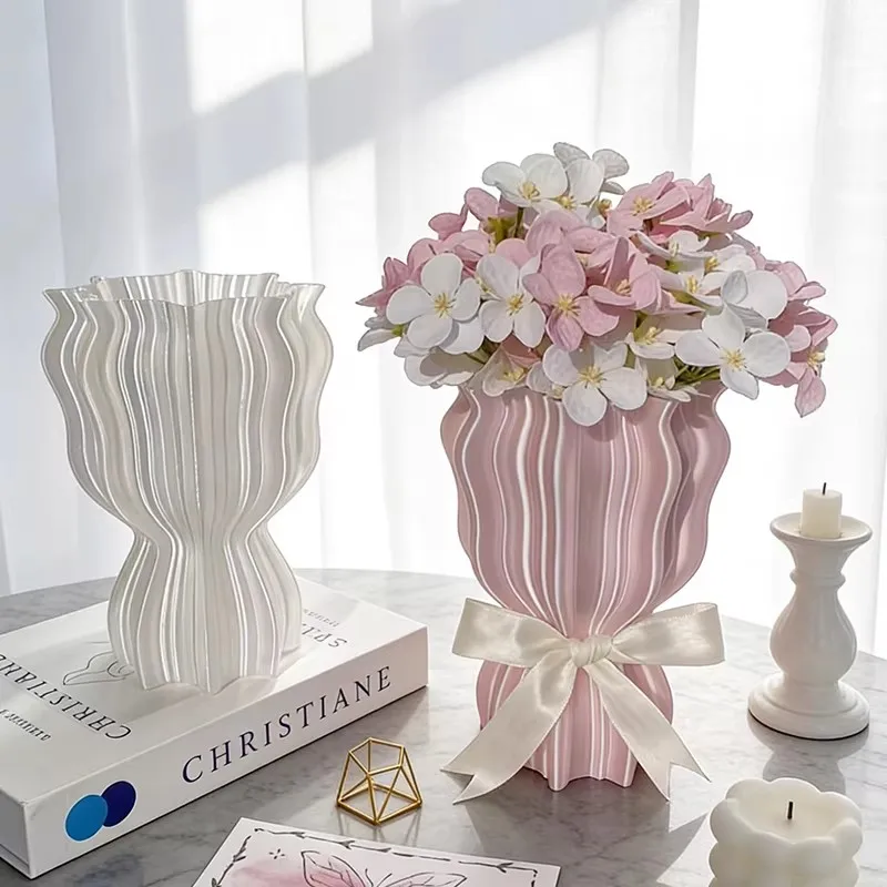 

Retro color Flower vase Arrangement Pots for Centerpiece Table Decorations Plastic Vase Home Decor for Home Wedding Party