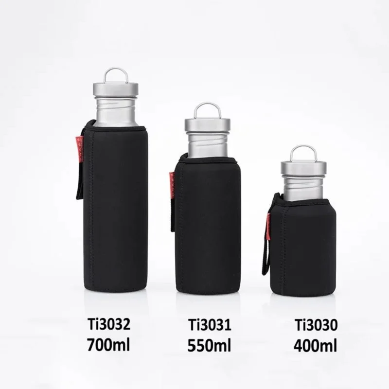 Keith Lightweight Titanium Water Bottle Outdoor Sport Picnic Travel Camping Bottle Leak-proof with Bag 400ml / 550ml /700ml