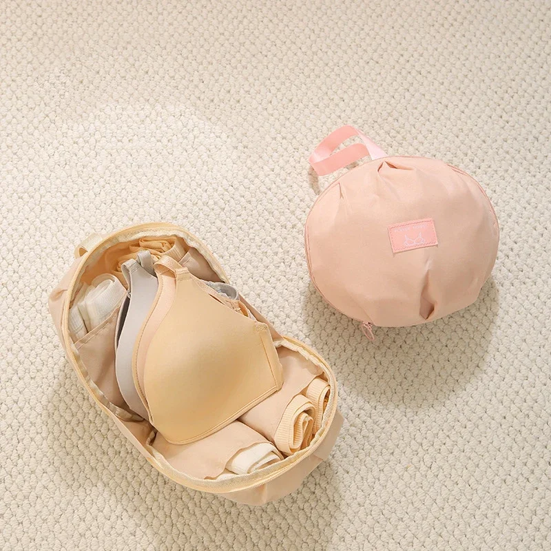 1 قطعة الملابس الداخلية المحمولة السفر الجوارب الصدرية المنظم حقيبة ألياف البوليستر يده حقيبة التخزين للملابس الحميمة الكرة على شكل