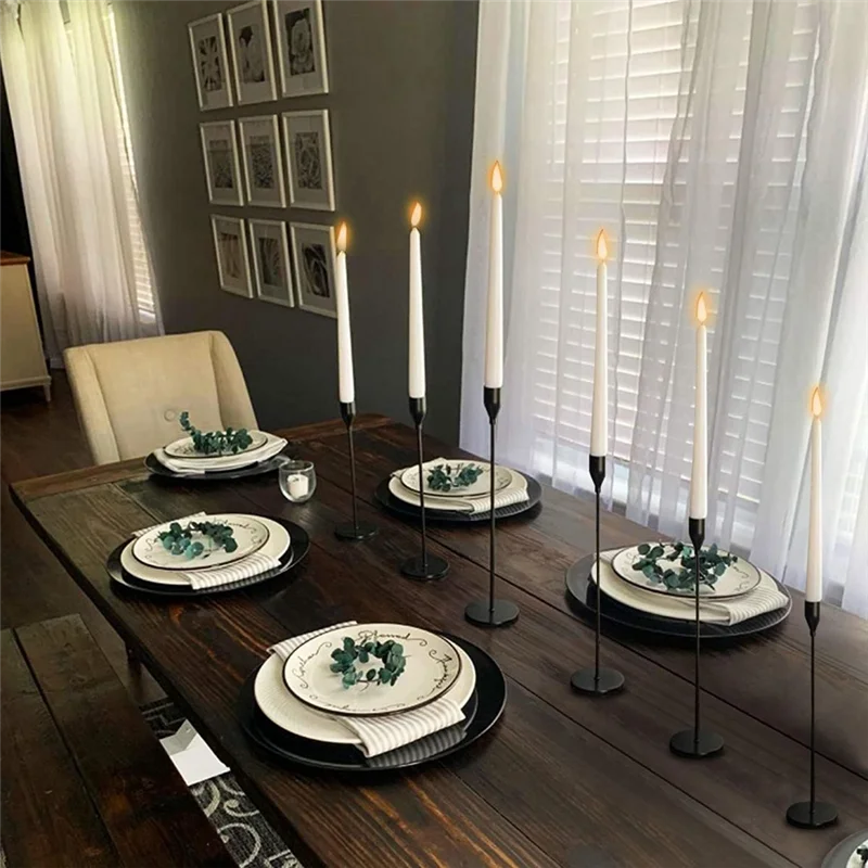 A47Z Taper Candle Holder Tall Candlestick Holders, Metal Candle Long Holder Set,Pillar Decorative Candle Holder Easy To Use
