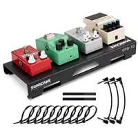 SONICAKE Mini pedal de guitarra efectos de guitarra pedalera pequeña compacta con pedales cinta de montaña, brida de cables y cables de conexión