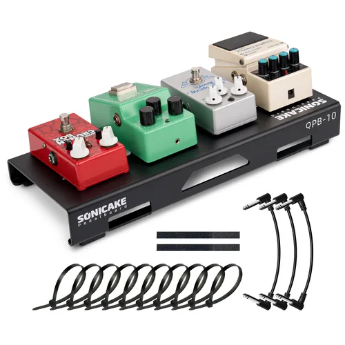 Imagen 1 del producto SONICAKE Mini pedal de guitarra efectos de guitarra pedalera pequeña compacta con pedales cinta de montaña, brida de cables y cables de conexión