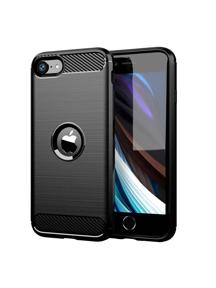 Para capa iphone se 2020 caso para iphone se 2020 capa à prova de choque tpu fibra de carbono caso