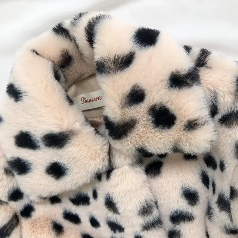 Fashion New Baby Girl Boy Winter Jacket Leopard Faux Fur Thick Infant Toddle Warm Coat Fur Baby Clothes Outwear 1-8Y