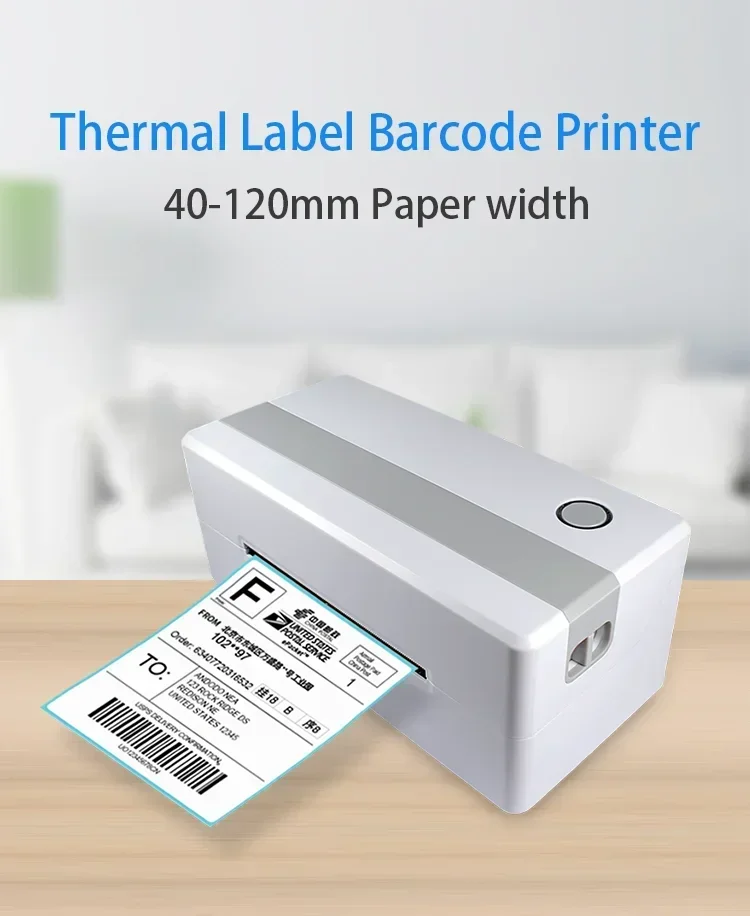 120mm Shipping Label Printer Direct Thermal High Speed USB Sticker Printer Waybill Printer