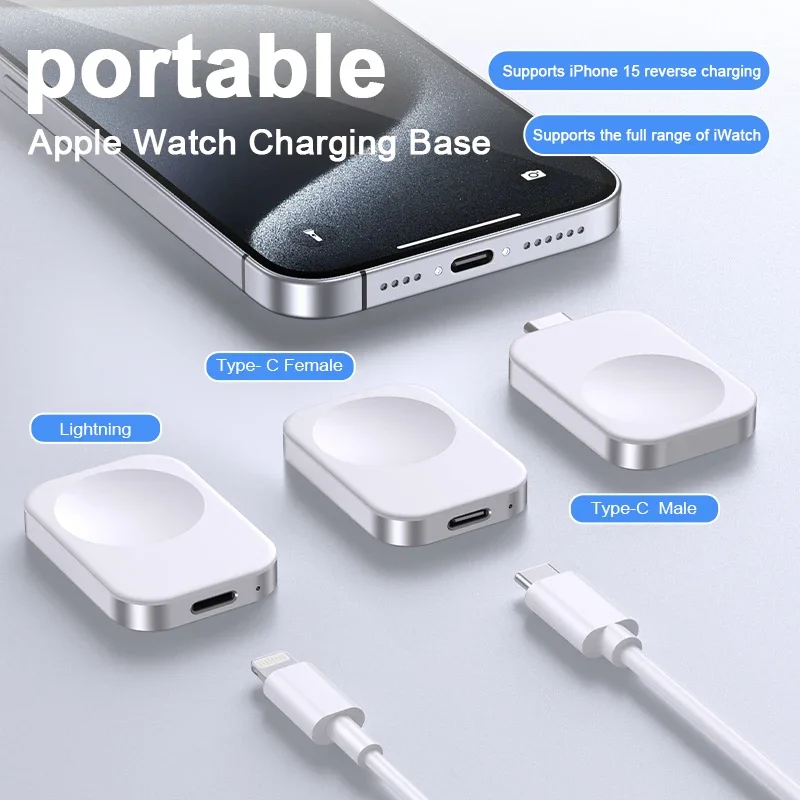 VIKEFON Portable Wireless Charger For Apple Watch SE Magnetic USB Charger For IWatch Series 9 8 7 SE 6 5 4 Fast Charging Station