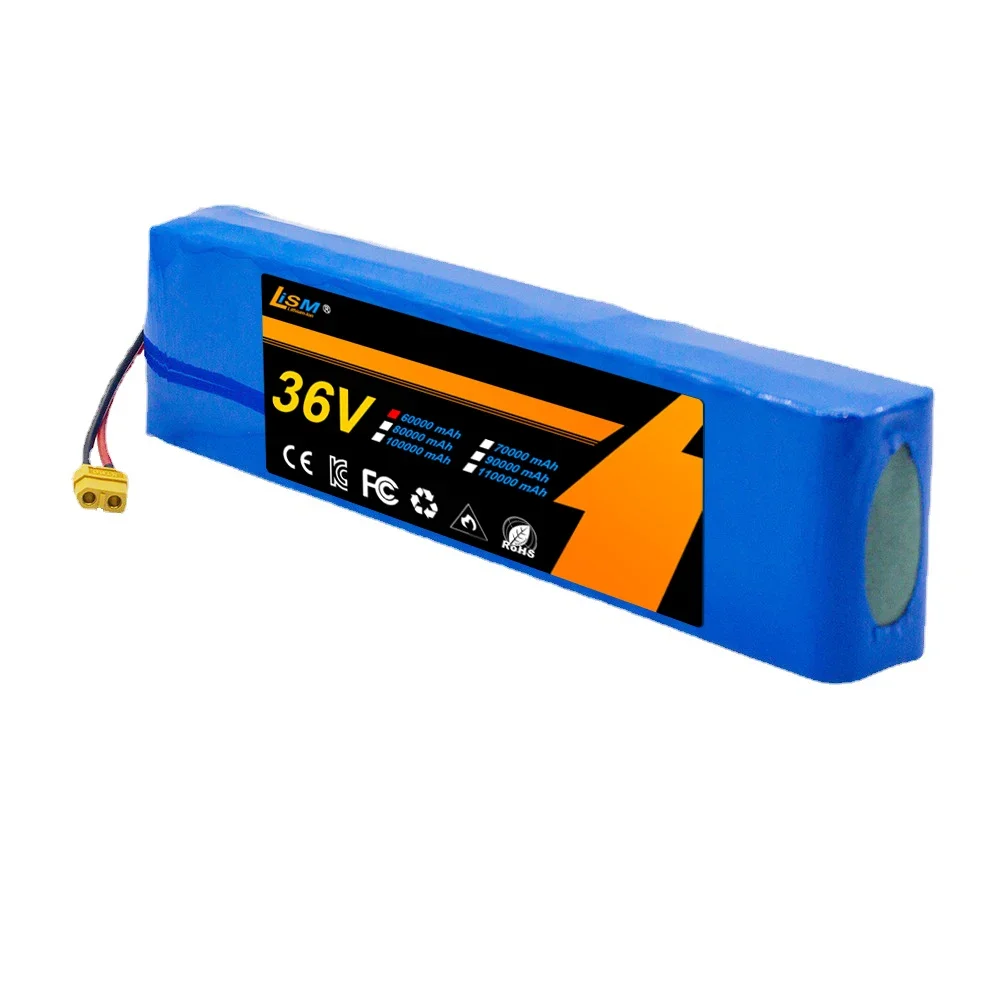 36v 10S3P 60000 mAh 18650 Battery Pack battery 500W 36v Lithium Electric Battery Rechargeable batería 36v patinete