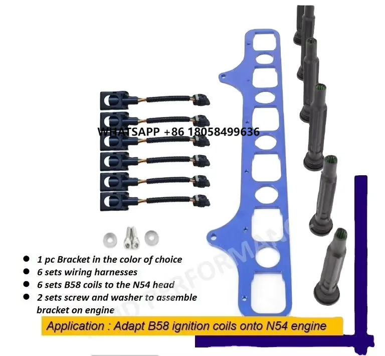 N54 Upgrade-Kit: N58 Zündspulen passend für N54 Motorhalterungen, Kabelbaum-Umrüstung für 5er und 7er Serie