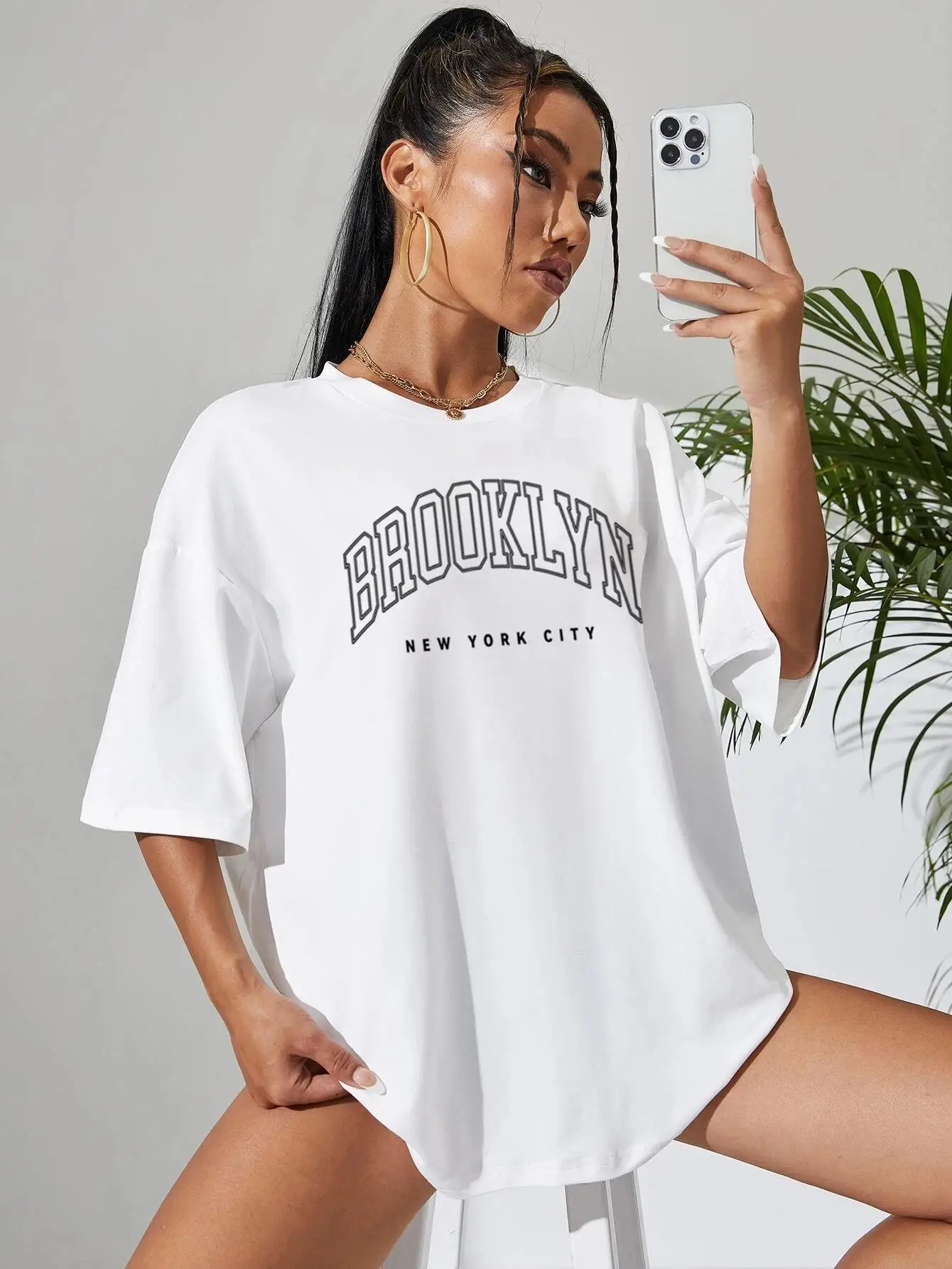 Brooklyn, New York City Printed Tshirts Women Fashion Cotton Comfortable Tops O-Neck Casual Tee Shirtsummer Sports T-Shirts