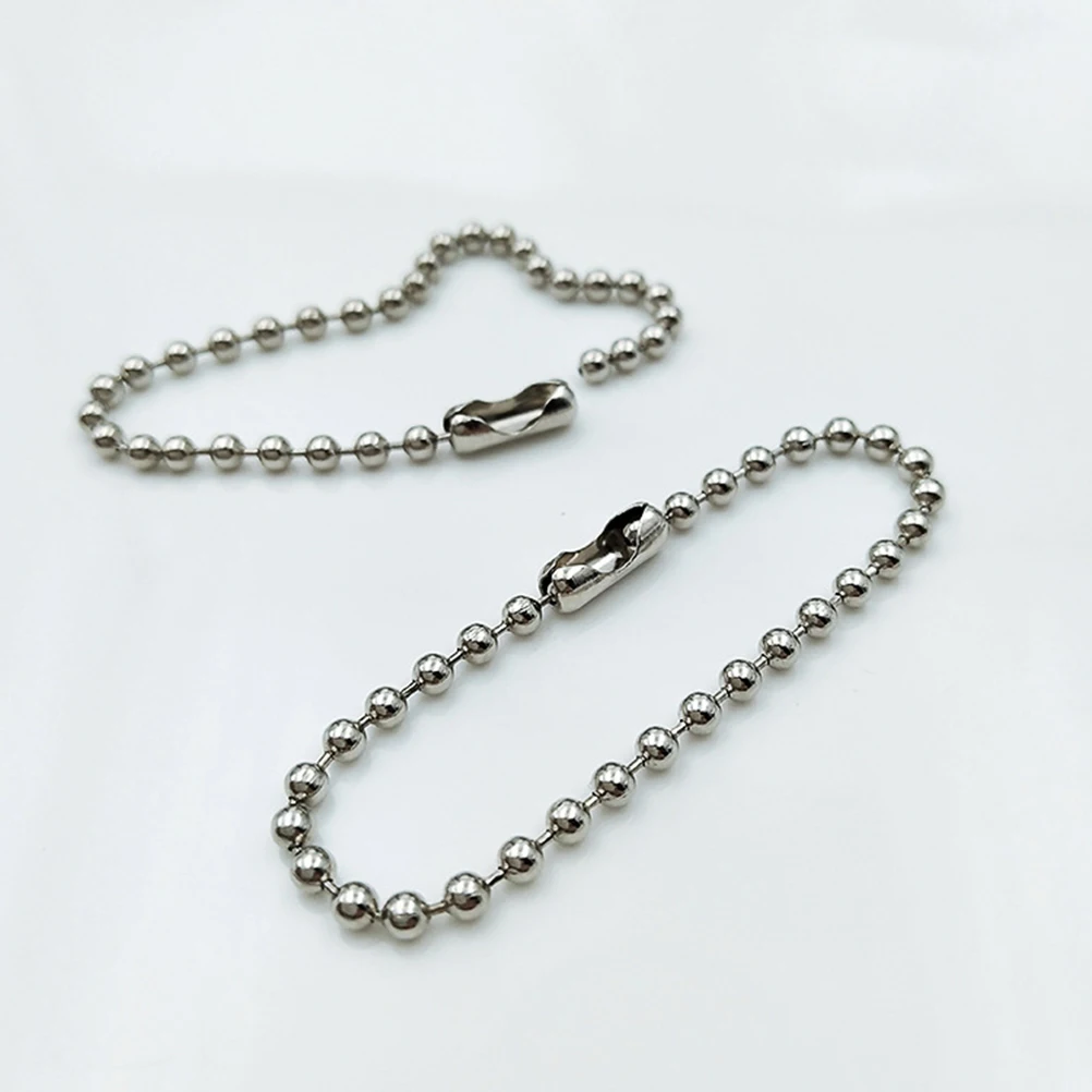 

200 PC Bead Chain Keychain Rings Keyring Connector Clasp Chains for Crafts Spherical