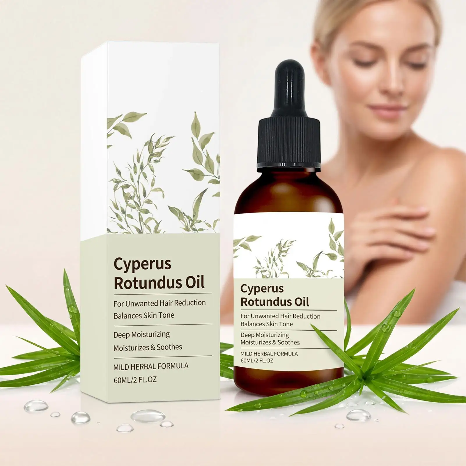Natural Inhibitor Hair Removal Oil Moisturizing Soothing Cyperus rotundus oil For Hair Removal Reduces Unwanted Hair Growth