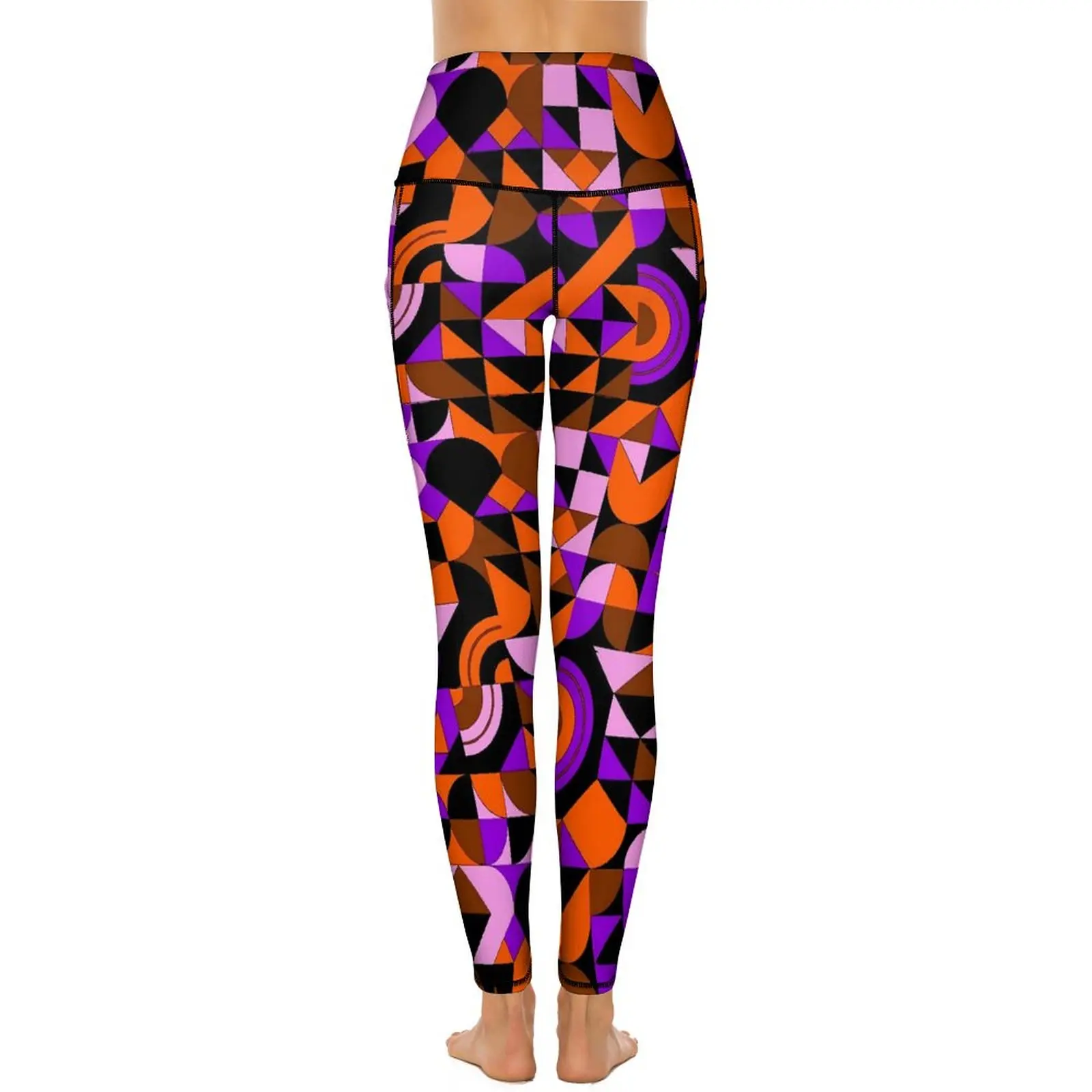 Yoga-Hose mit abstraktem Geo-Print, sexy bunte geometrische Grafik-Leggings, hohe Taille, Gym-Leggins, Vintage, schnell trocknende Sportstrumpfhose