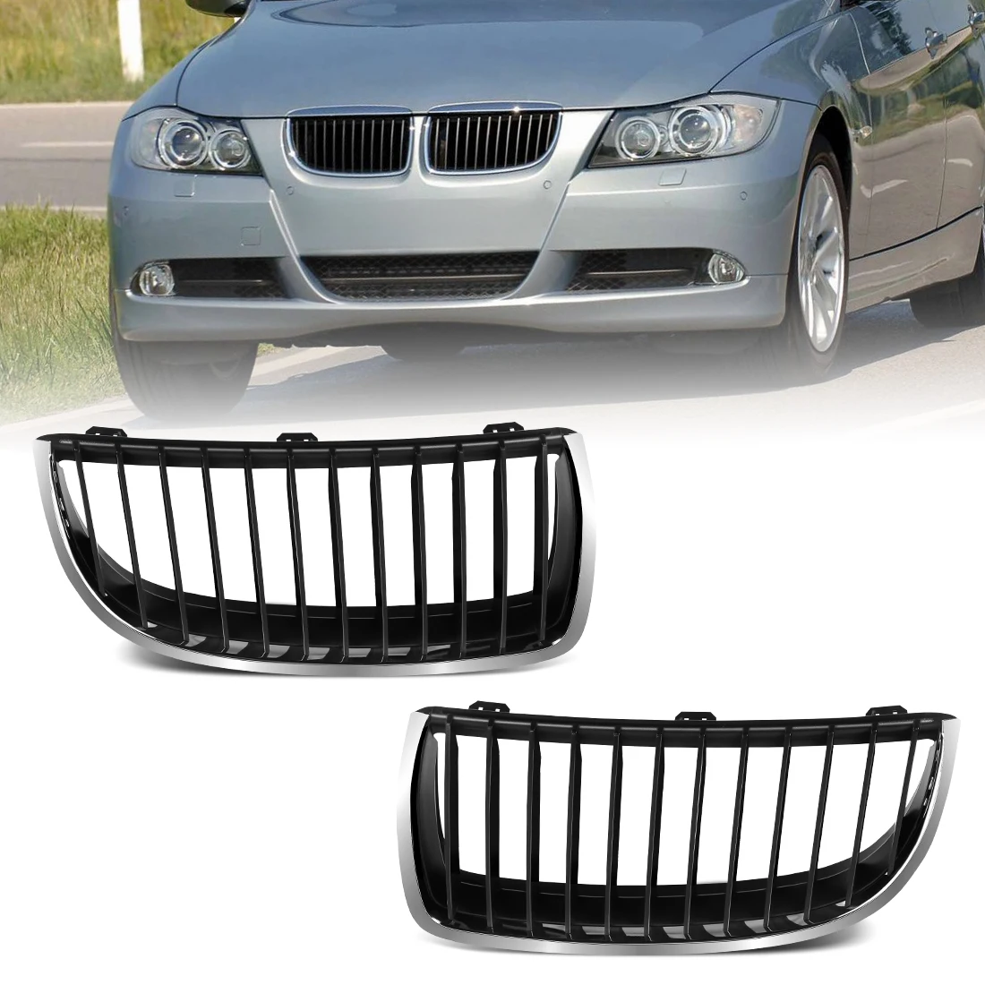 

Накладка на переднюю решетку радиатора (одинарная планка) для BMW 3 серии E90 E91 (до рестайлинга, 2005-2008) – гоночная решетка, автомобильные аксессуары