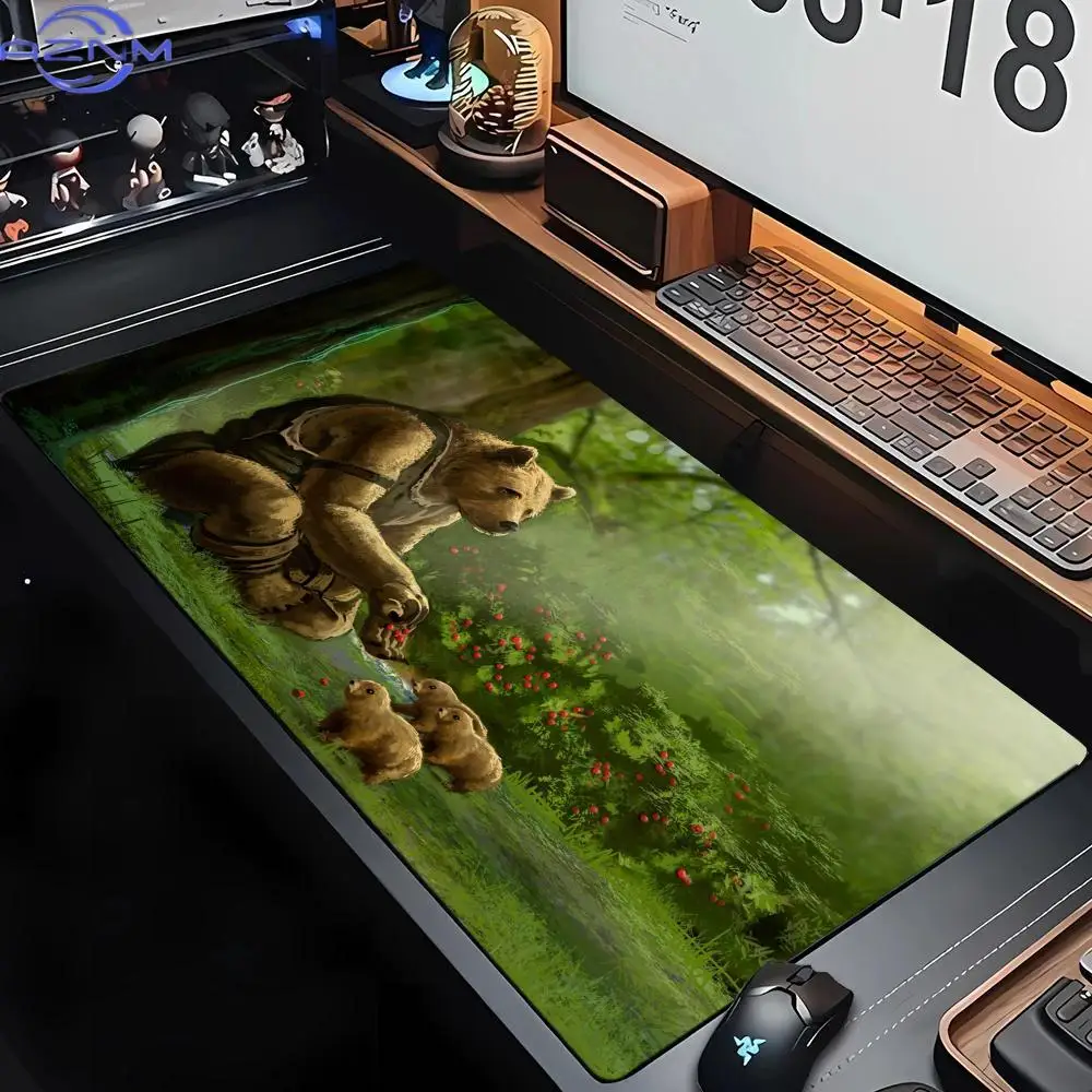 Forest Guardian Beast gaming mats XXL anime mouse pad desk mat pc accessories keyboard expansion pads rubber anti-slip base