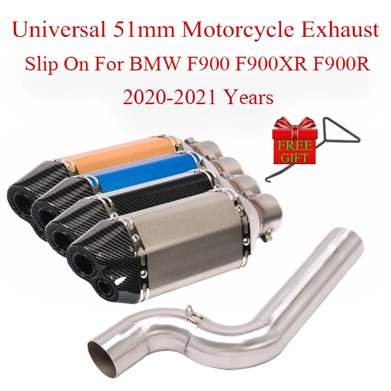 

Motorcycle Exhaust Muffler GP Moto Escape With Middle Link Pipe Slip On For BMW F900 F900XR F900R 900 2020 2021 Years DB Killer