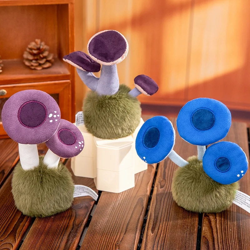 14cm Lustiges Pilz-Plüschtier Kawaii Kleine Plüschpflanze Tischbegleiter Weiche Cartoon-Stofftierpuppen Heim- und Bürodekoration Spielzeug