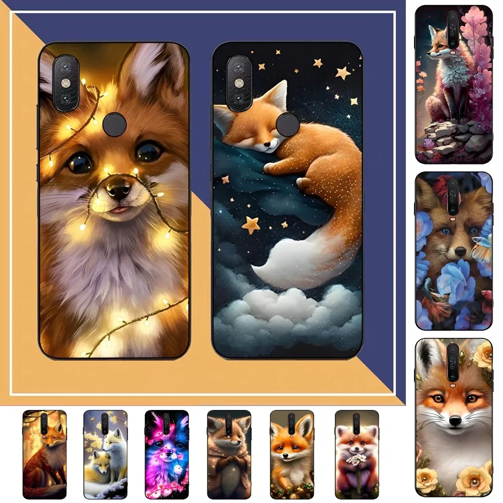 

Cute Cartoon Animal Fox Phone Case For Redmi Note 4 X 5 A 6 7 8 Pro T 9 Pro 9S 10 Pro 11 Pro 11S 11Epro PocoM3pro