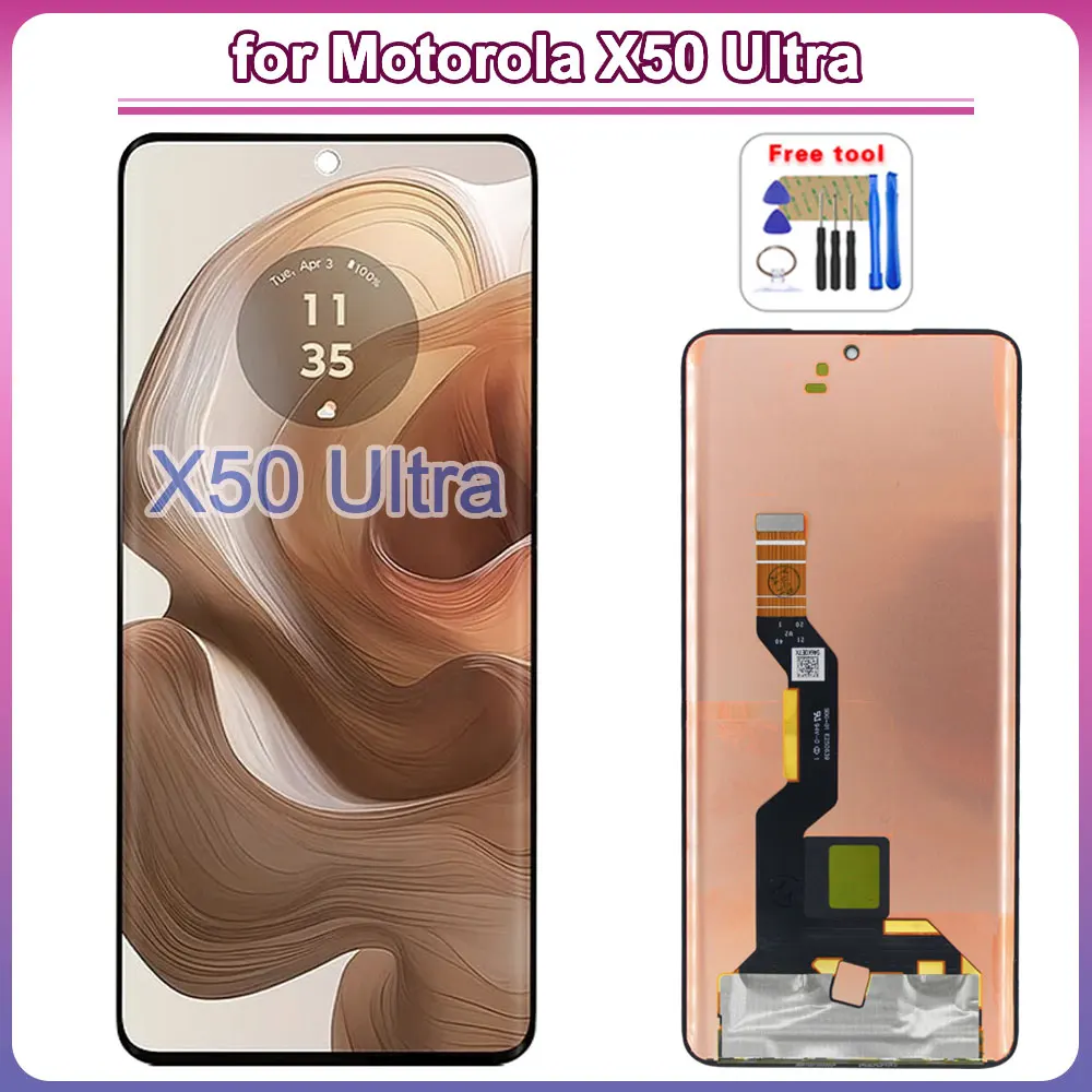 Super AMOLED For Motorola Moto X50 Ultra LCD Display Touch Screen Digitizer For Moto X50 Ultra XT2401-2 Phone LCD Replacement
