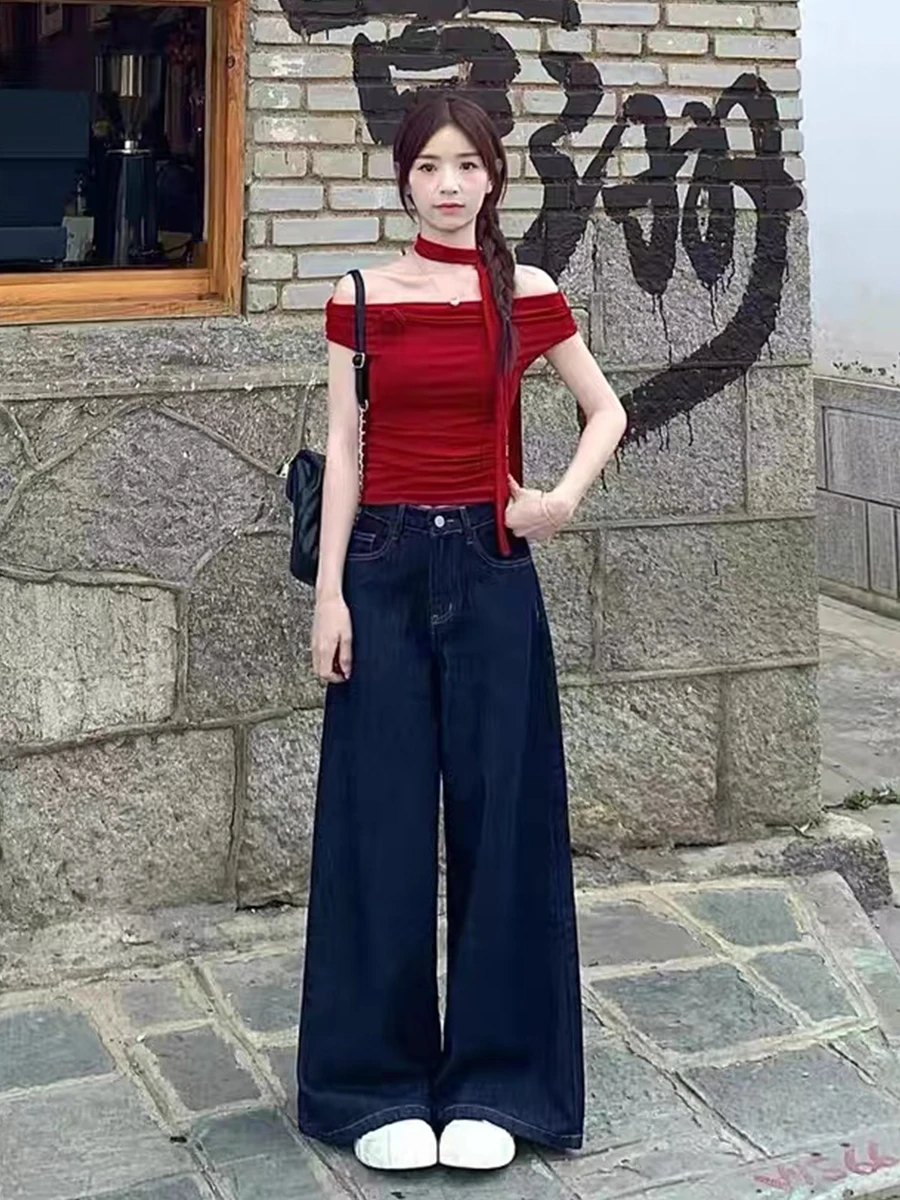 Pantaloni a gamba larga Ragazza Donna Primavera Chiffon Ruffles Hipster Fessura Liscio Per il tempo libero Drappeggiato Flowy Traspirante Chic Fusciacche Pantaloni Retro