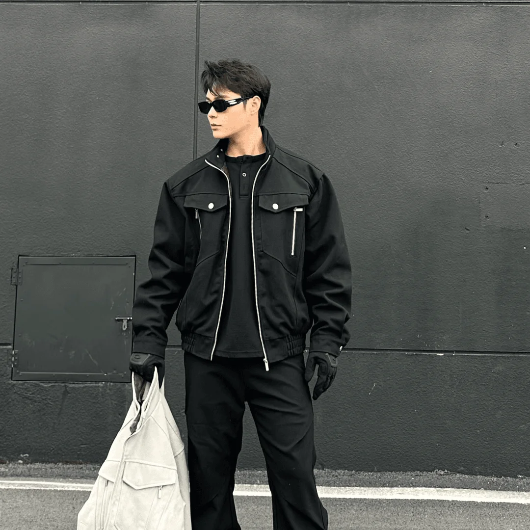 

Sneaker Year Limited ort Stand Collar Workwear Jaet Men's Spring Autumn High Sensation Cleanfit Pilot Motorcycle Jaet