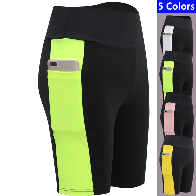 2022 sport Hosen Engen Laufhose Yoga Radfahren Hosen frauen Sport Fünf Hosen Hohe Taille Hohe Stretch Shorts Tasche telefon