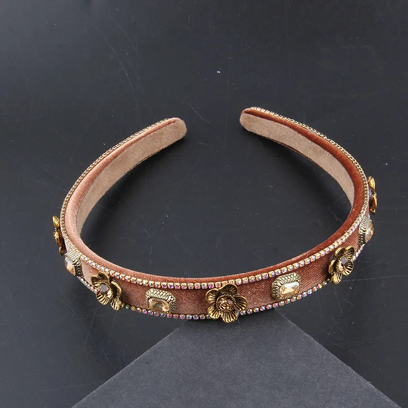 الفاخرة الباروك سبيكة حجر الراين يترك Headbands موضة حفلة حجر الراين هيرباند رباط شعر فتاة أغطية الرأس 209