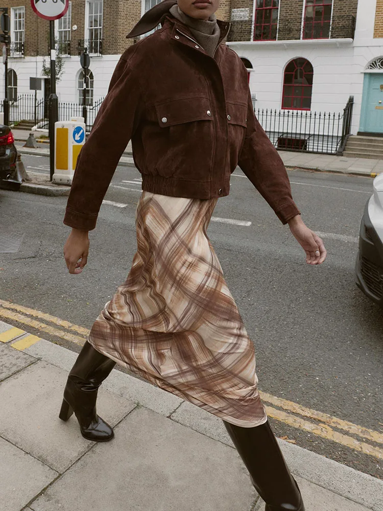 Ele Faionable Seidensatin-Midirock für Damen, Neuankömmling, Winter 2025, Stretch-Taille, Design, Bühnenkostüm, traditionelles Hanfu