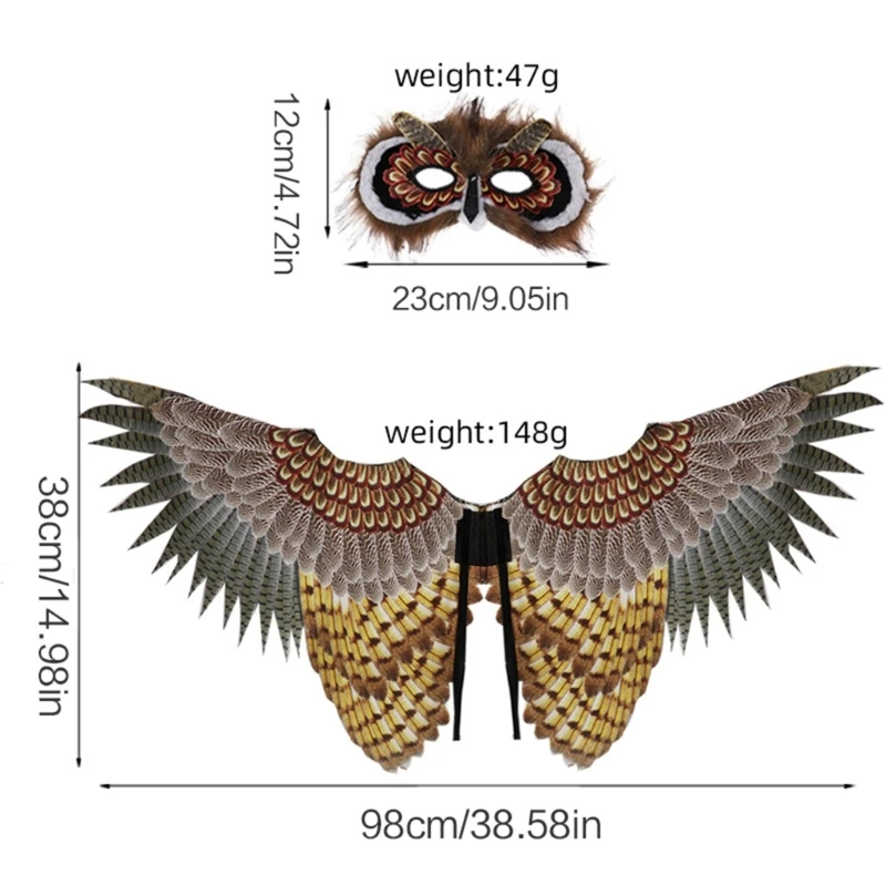 鳥の変装,子供用のアクセサリーとコスチュームのセット,パーティー用の動物の翼