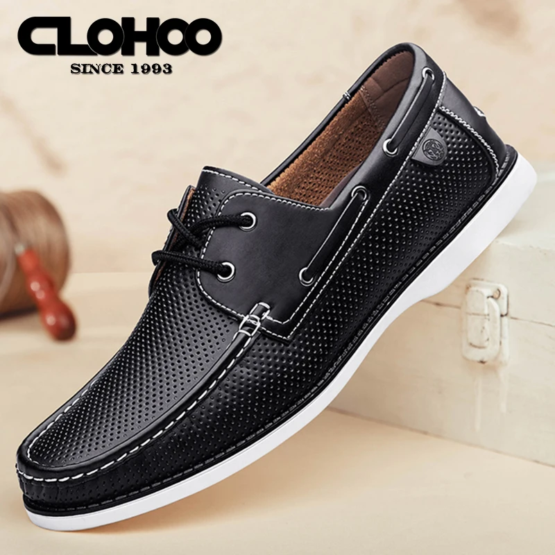 CLOHOO brand special edition hand-stitched comfortable and breathable lace-up Loafers fashion sailing shoes for men