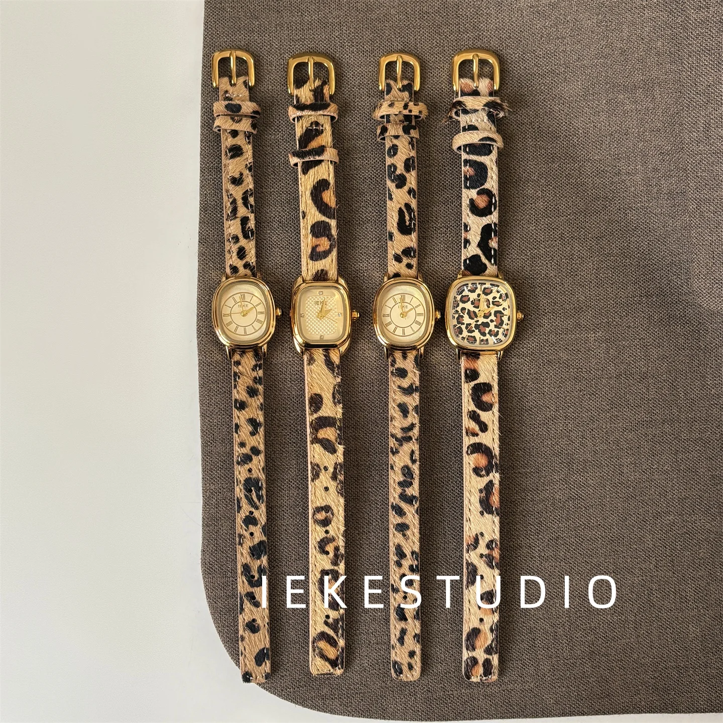 Retro Watch: Leopard Brown Square Wristwatch with Small Subdials Luxurious Women's Quartz Watch The Perfect Gift for Women