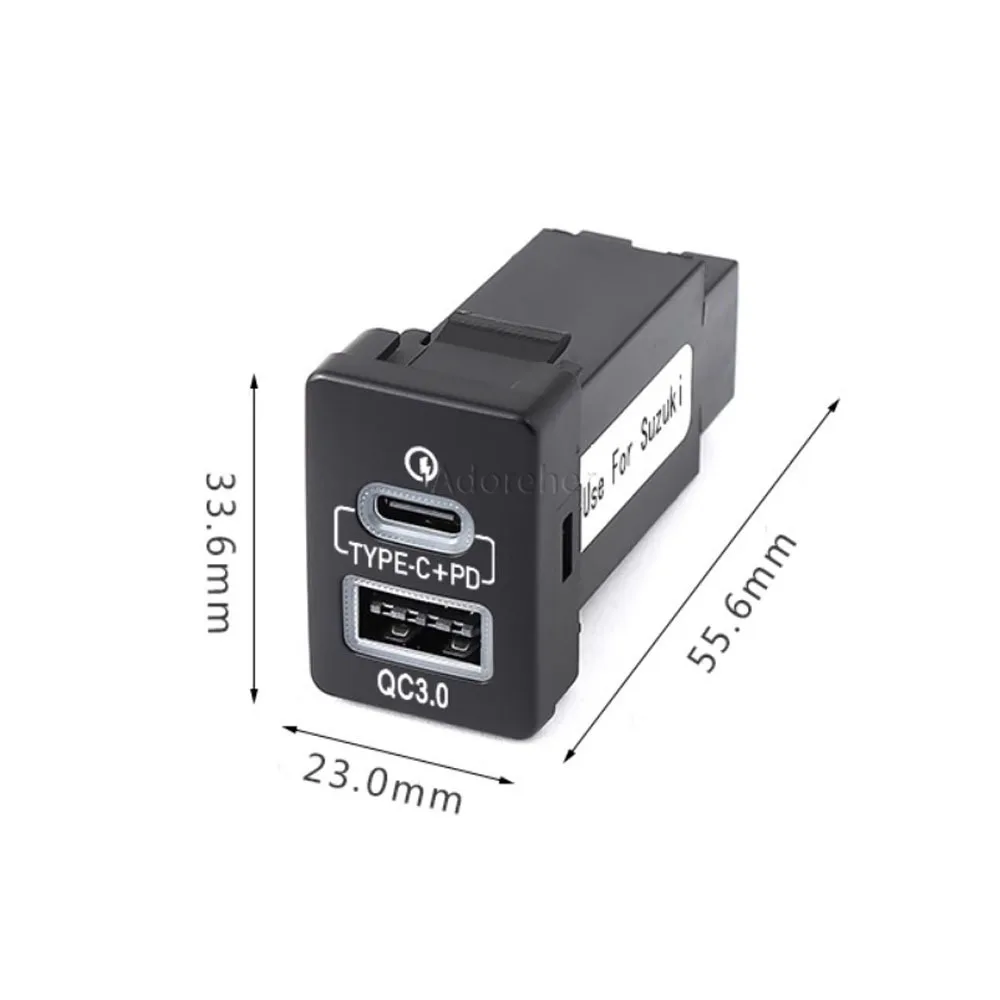 Car fast charging QC3.0 USB PD phone charging Interface Adapter for Suzuki Ingenis Spacia Jimny 2019