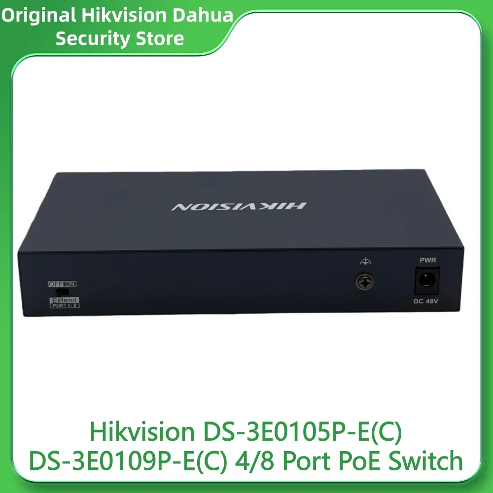 Hikvision DS-3E0105P-E(C) DS-3E0109P-E(C) 4/8 Port PoE Switch 300m Long Range 6KV Surge Protection for IP Camera Video Intercom