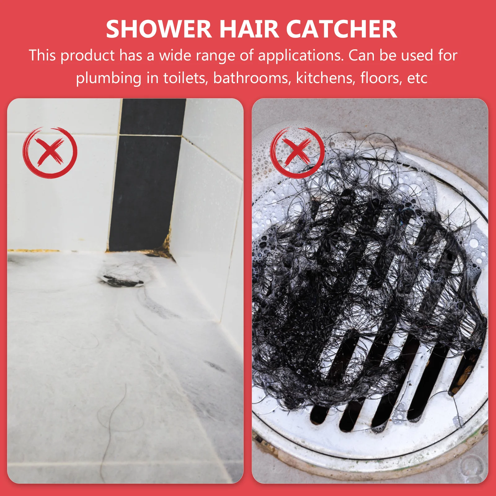 

Floor Drain Anti-Blocking Filter Hair Catcher Silicone Strainer Bathroom Shower Drain Cover Kitchen Hair Stopper Non-Slip