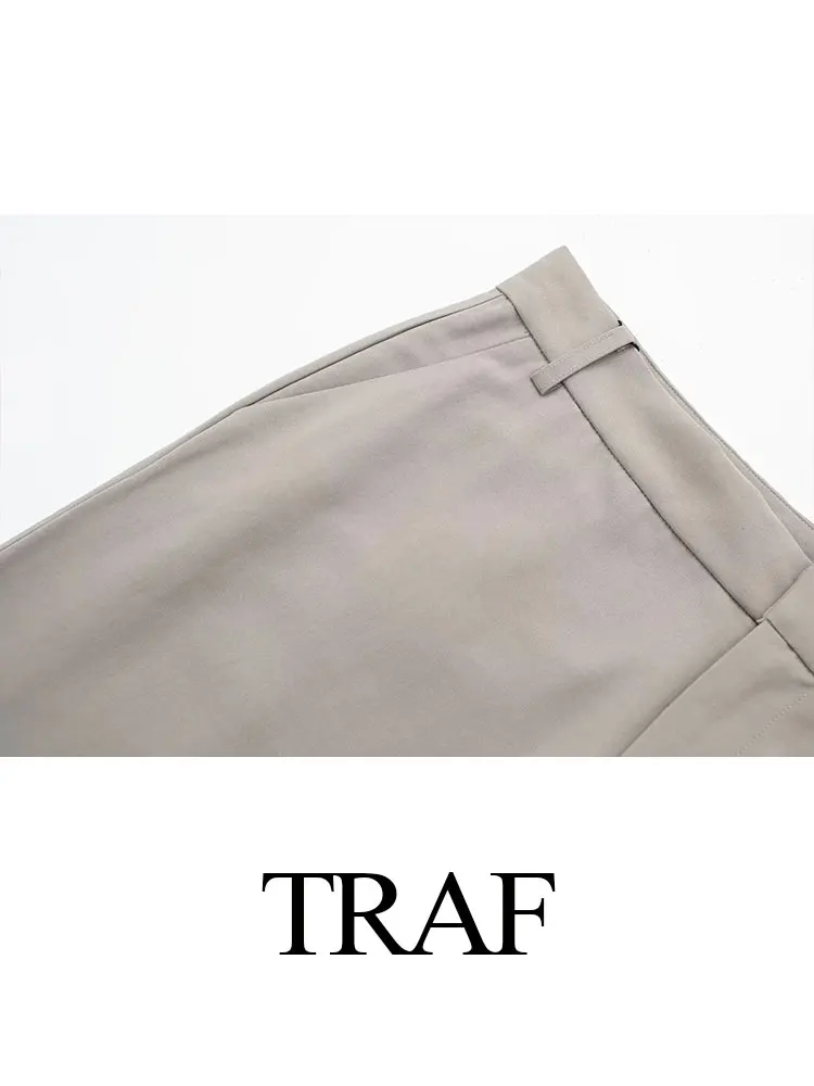 Imagem -05 - Traf-fato Fino de Peito Único Feminino Colete sem Mangas Cintura Alta Retrô Monocromático Calça Reta Casual Moda Y2k