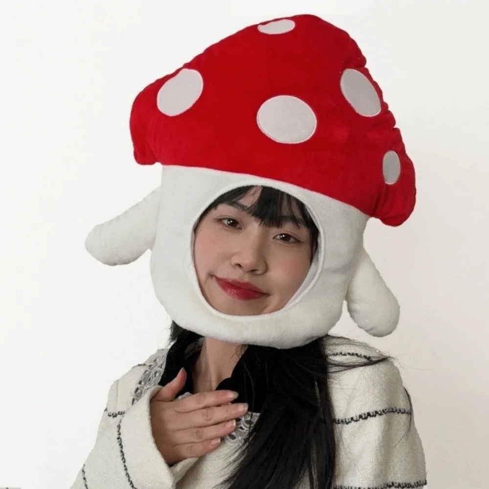 

Mushroom Creative Fruit and Vegetable Hat Thick Soft Nutrition Month Hat Playful Stretchy Pullover Cap Photography Props