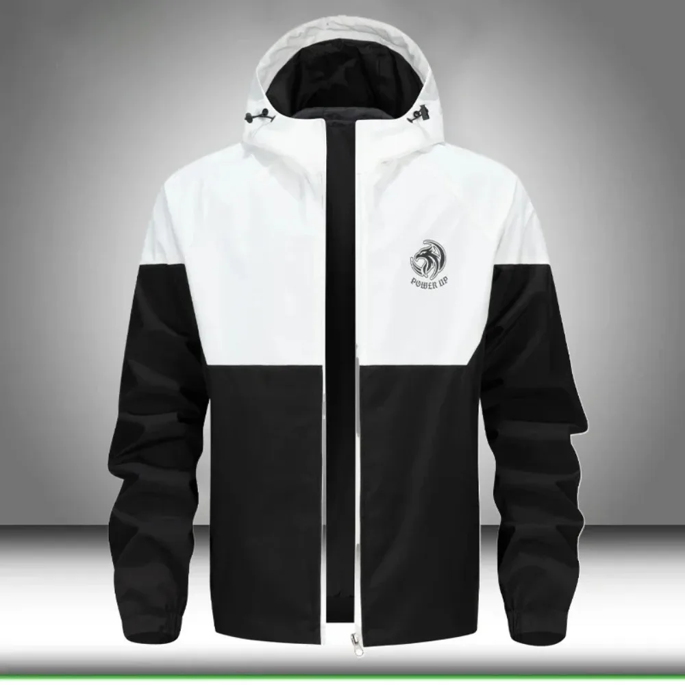 

EU Size Autumn Winter Streetwear Top Men's Sport Outdoor Hooded Jacket Casual Loose Fit Coat Lightweight Windbreaker