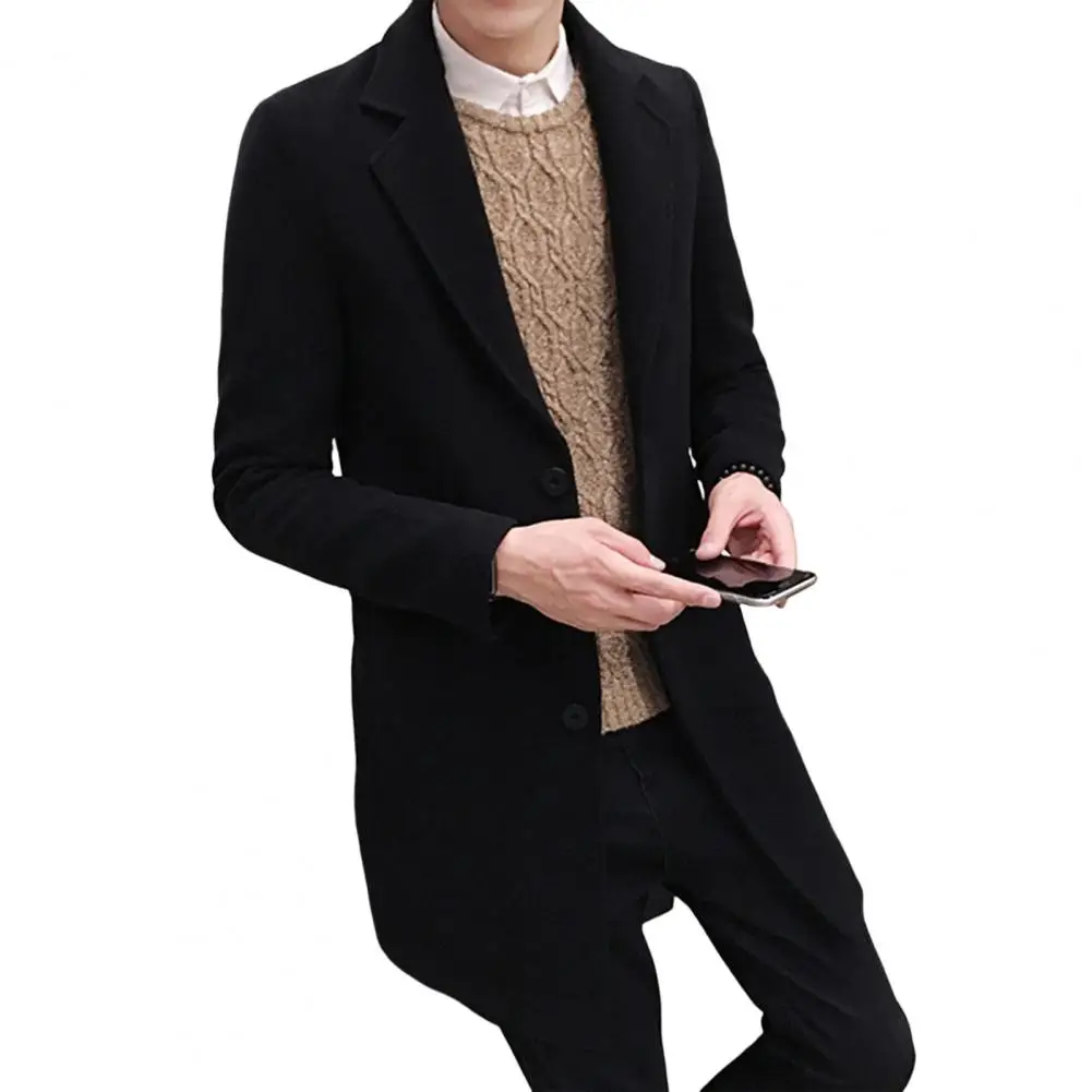 

New Coat Spring And Autumn Solid Color Men's Mid-Length Slim Single-Breasted Fashion Slim Trench Coats