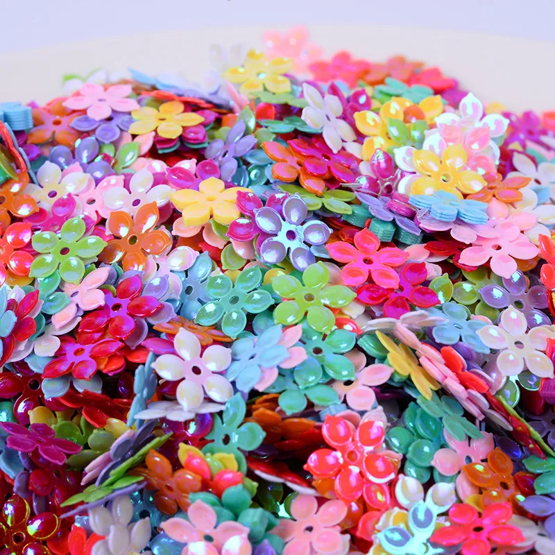 500g/bag 9mm Concave Plum Sequins - Iridescent Glitter Flakes for Slime Fillers & DIY Crafts, Nail Art Decoration Accessories