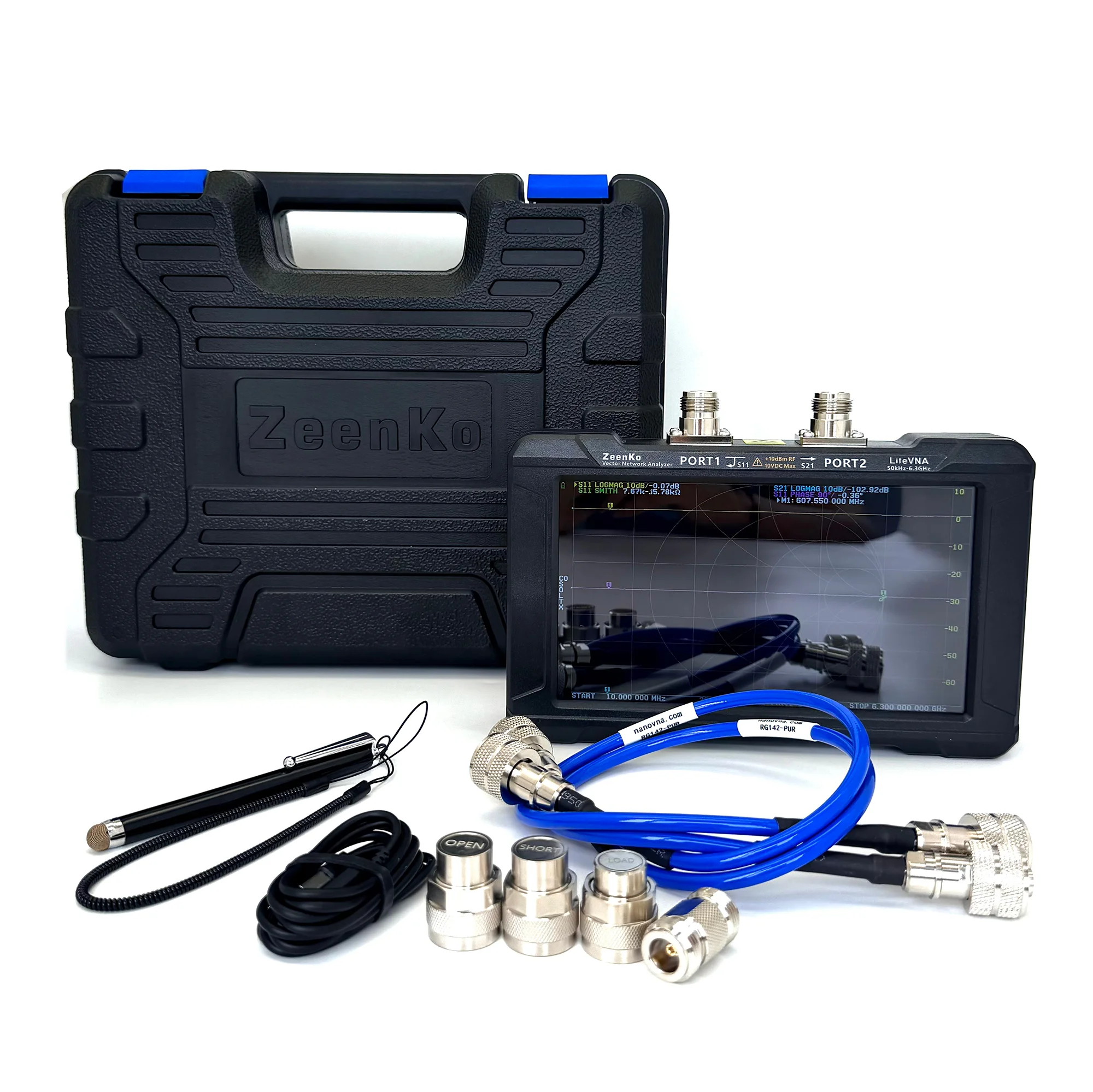 Zeenko 50kHz ~ 6.3GHz LiteVNA 67 7 Inch Display Hand Held Vector Network Analyzer  7800mAh Battery + 32G TF Card