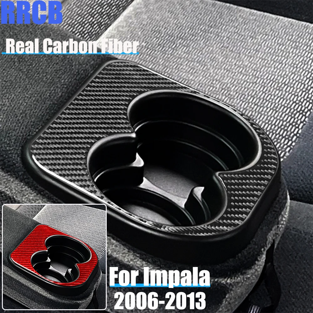 

Настоящее углеродное волокно, автомобильные аксессуары, задний держатель для чашки, декоративная накладка, мягкая наклейка для Chevrolet Impala 2006-2013