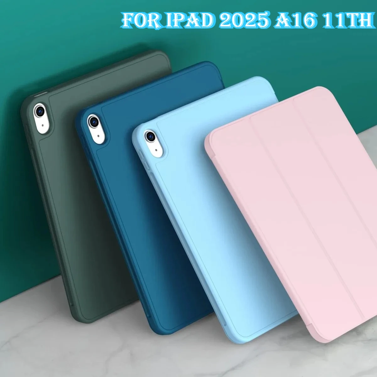 

For 2025 IPad A16 Case 11th 10th Gen Air 11 13 M2 M2 Tablet Case PU Flip Soft Official Liquid Silicone Cover with Pencil Holder